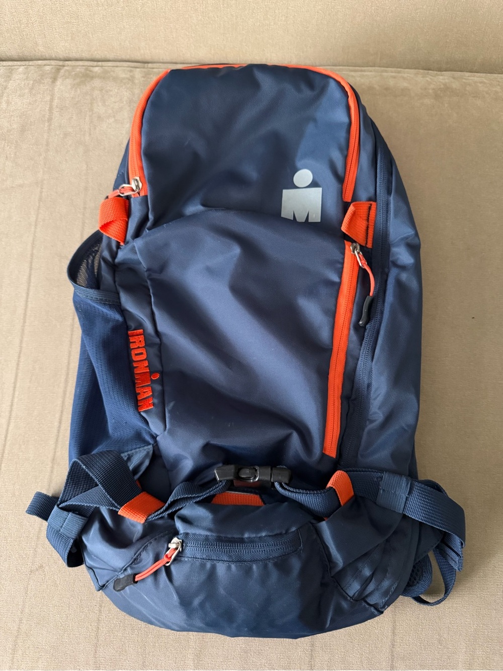 Iron Man Navy Backpack with Orange Trim